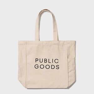 Public Goods Organic Reusable Cotton Tote Bag Canvas Pockets Travel Minimalist